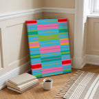 Stripe Hype 6 - Seta Zakian - Framed Canvas Wall Art Print | House Prints