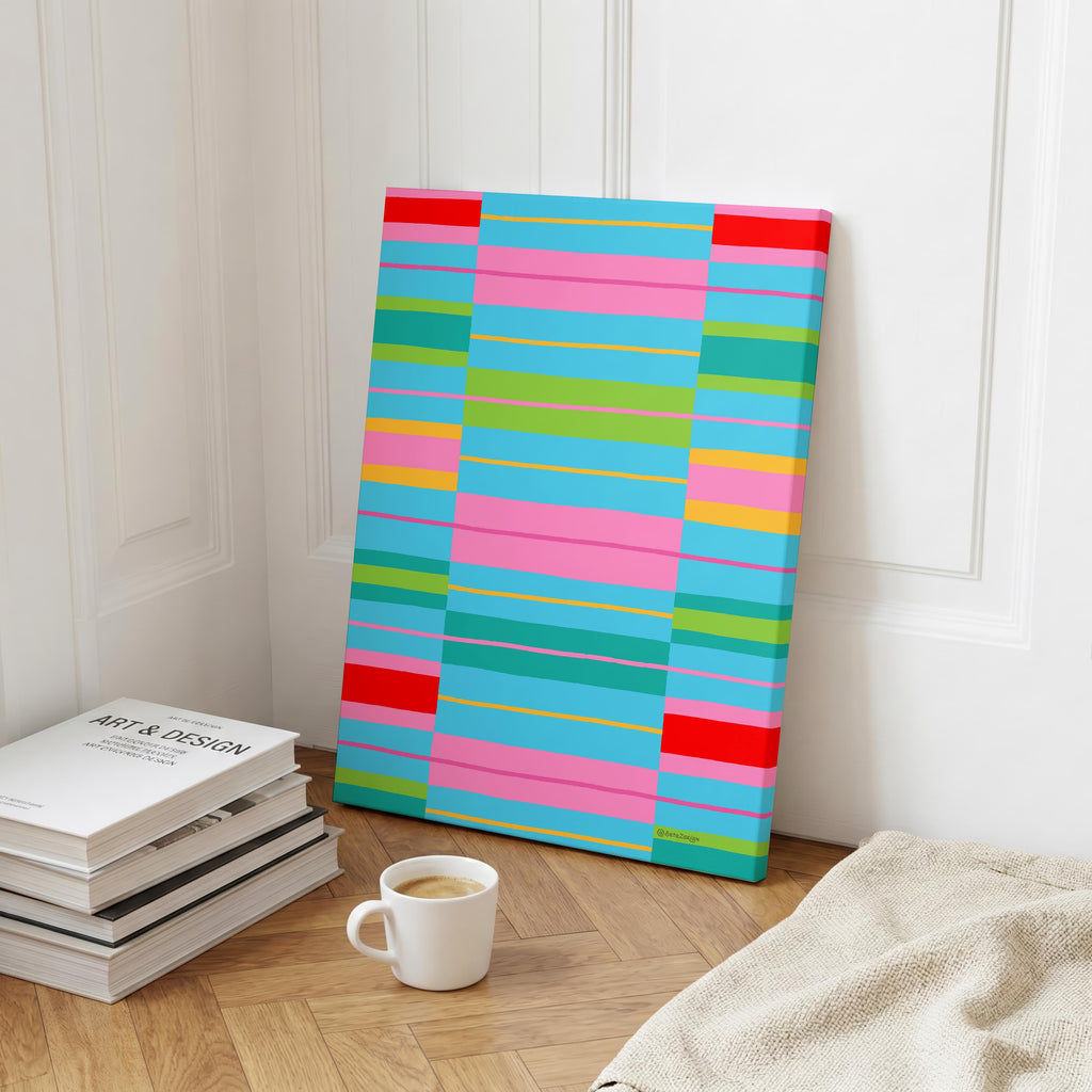 Stripe Hype 6 - Seta Zakian - Framed Canvas Wall Art Print | House Prints