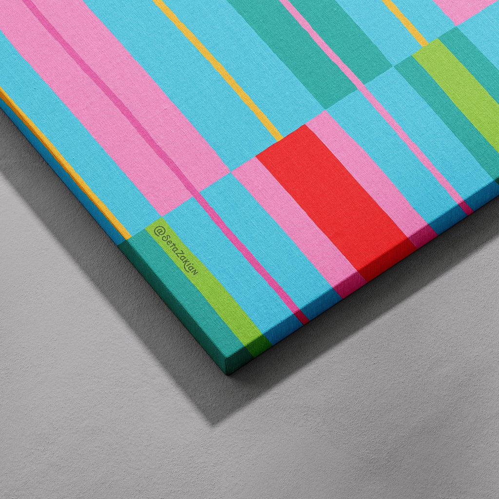Stripe Hype 6 - Seta Zakian - Framed Canvas Wall Art Print | House Prints
