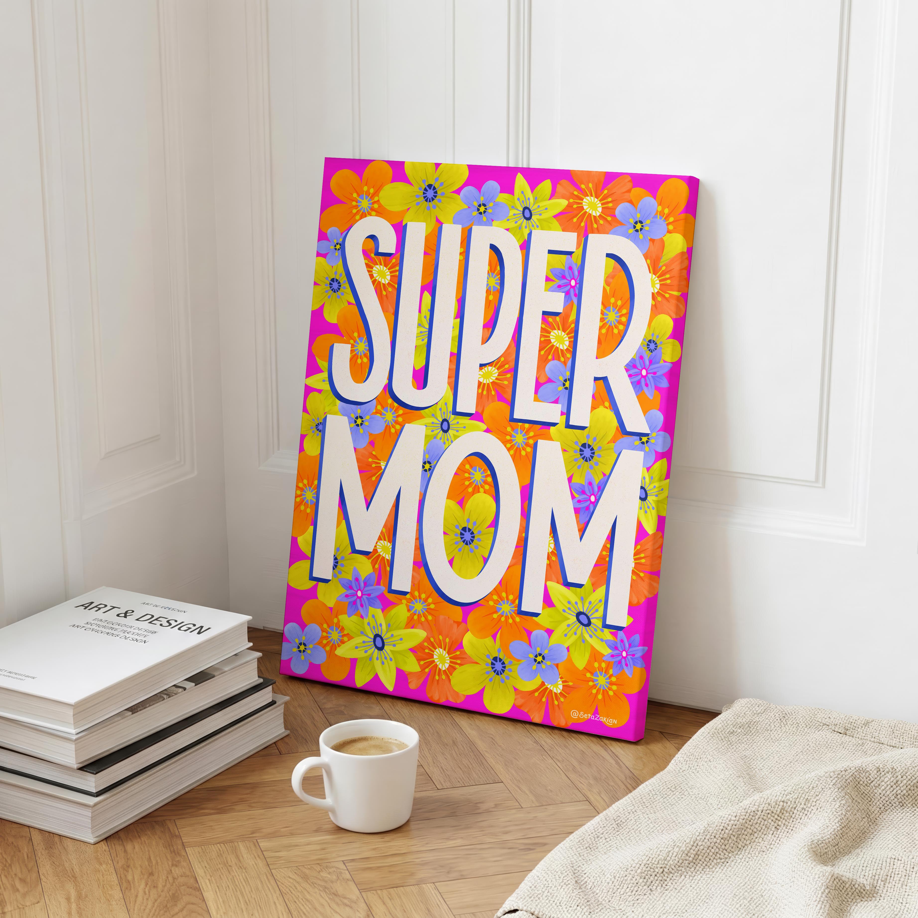 Super Mom - Seta Zakian - Framed Canvas Wall Art Print
