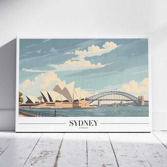 Iconic Sydney Australia World Travel - Framed Canvas Wall Art Print - House Prints