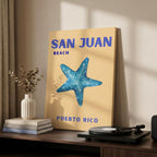 San Juan Beach Puerto Rico World Travel Art - Framed Canvas Wall Art Print