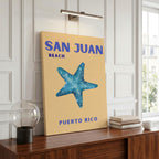 San Juan Beach Puerto Rico World Travel Art - Framed Canvas Wall Art Print