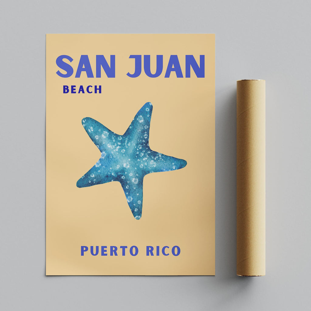 San Juan Beach Puerto Rico World Travel Art - Rolled Poster Wall Art Print