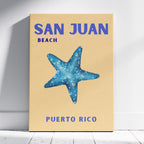 San Juan Beach Puerto Rico World Travel Art - Framed Canvas Wall Art Print
