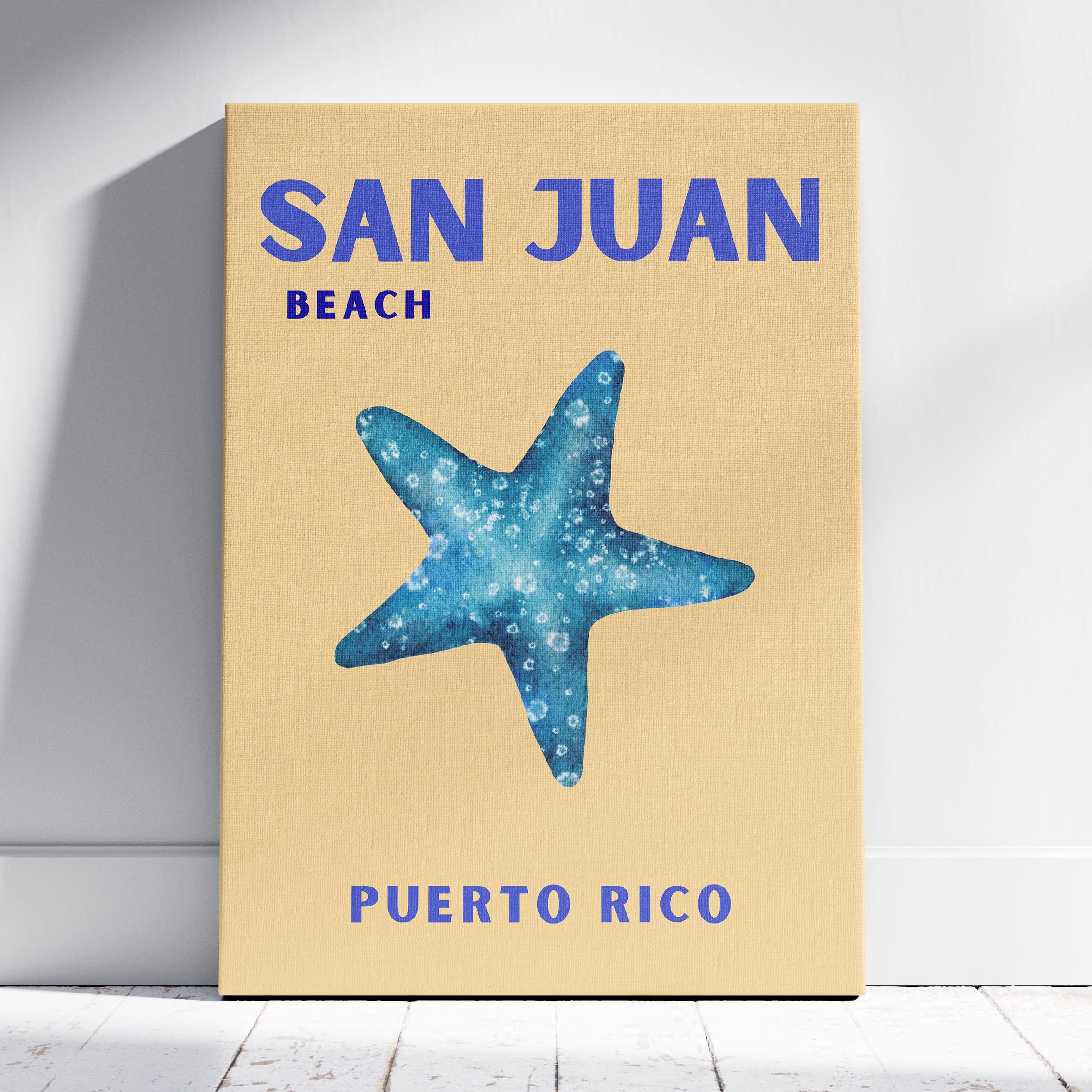 San Juan Beach Puerto Rico World Travel Art - Framed Canvas Wall Art Print