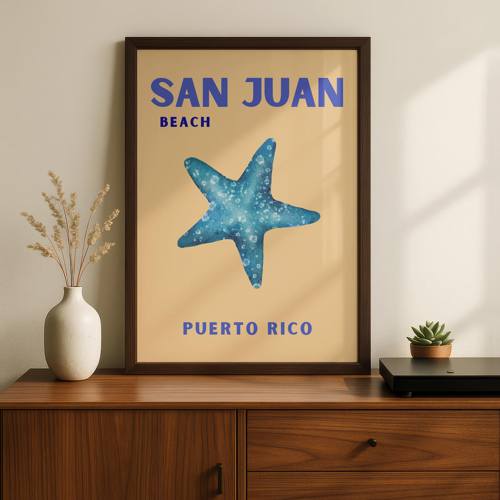 San Juan Beach Puerto Rico World Travel Art - Rolled Poster Wall Art Print