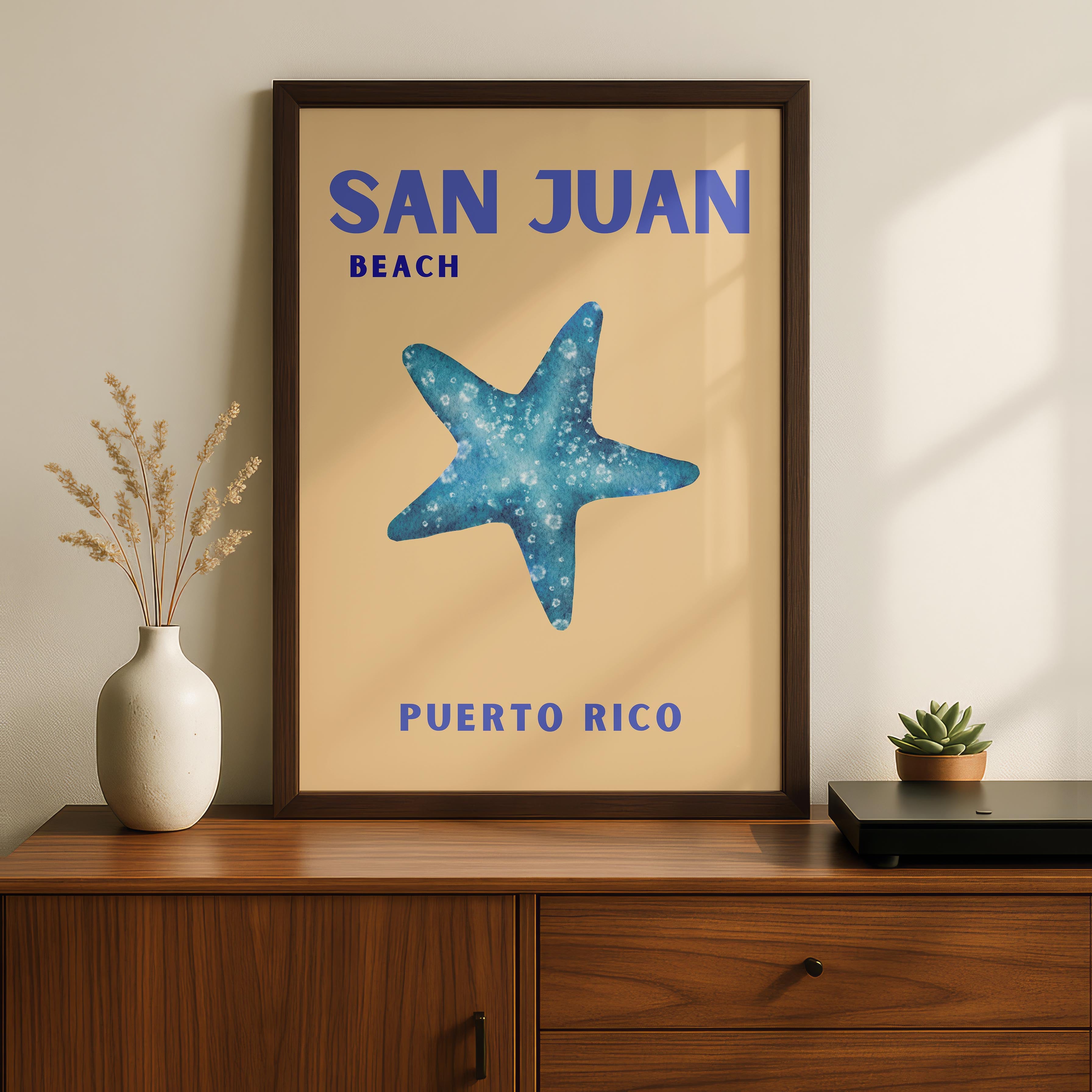 San Juan Beach Puerto Rico World Travel Art - Rolled Poster Wall Art Print