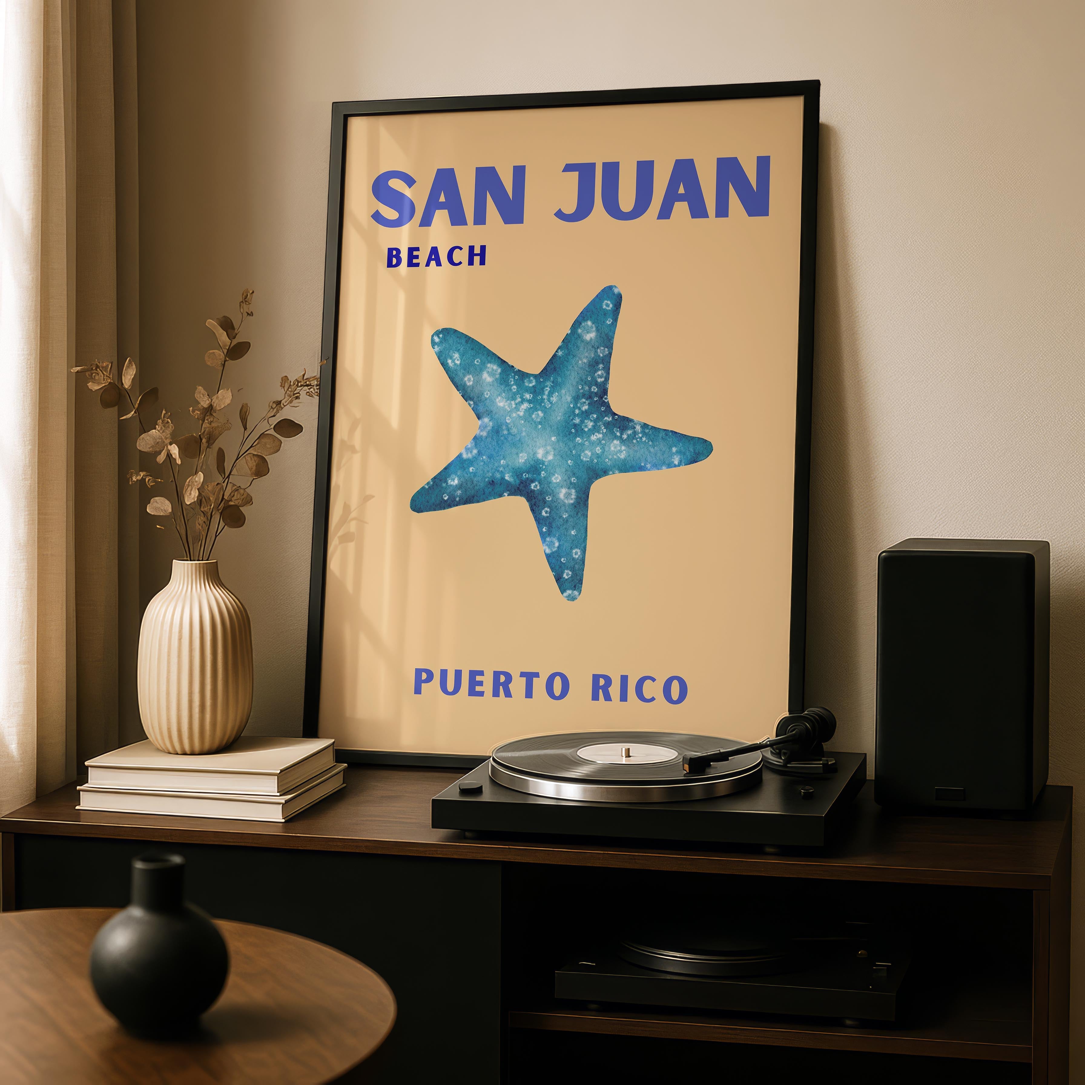 San Juan Beach Puerto Rico World Travel Art - Rolled Poster Wall Art Print
