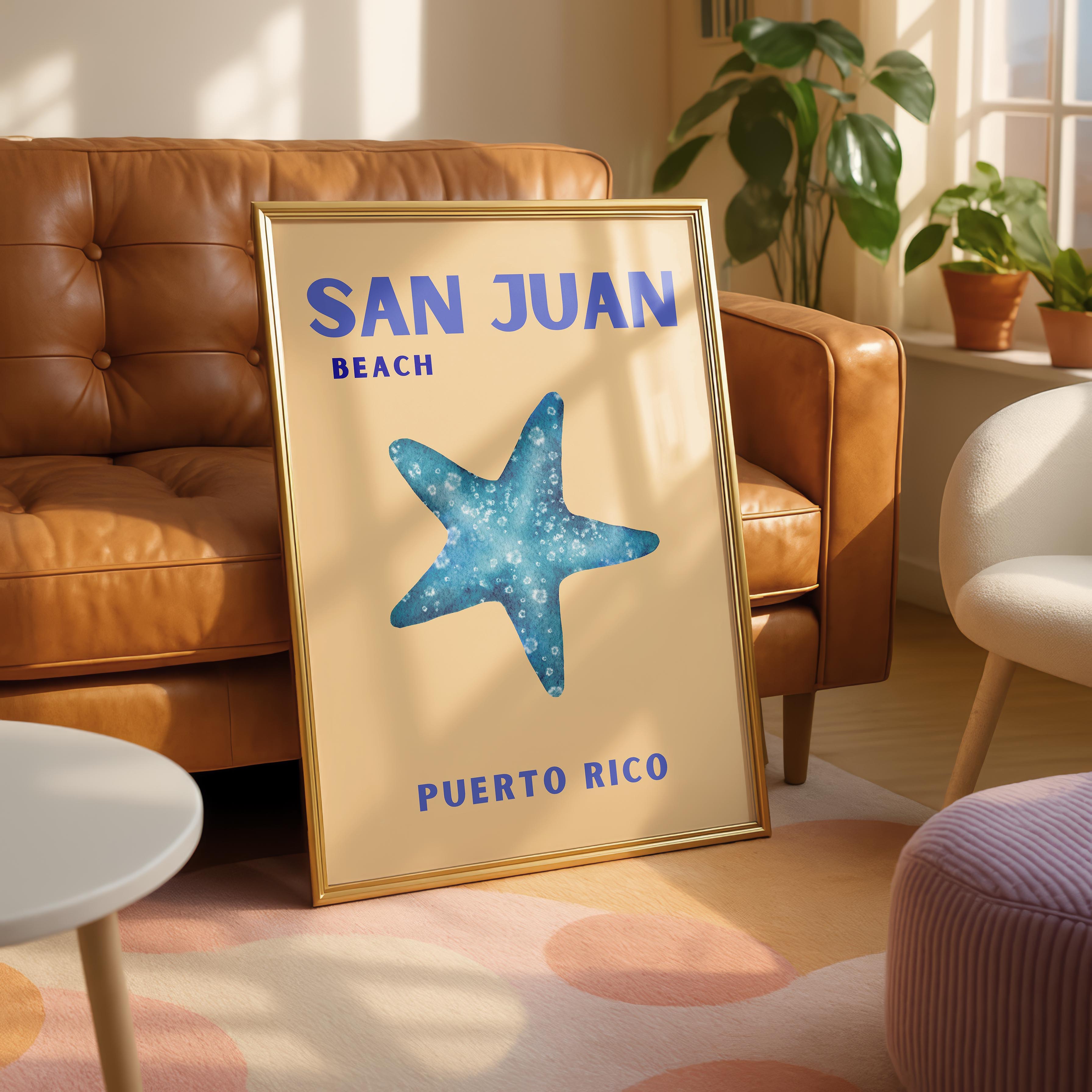 San Juan Beach Puerto Rico World Travel Art - Rolled Poster Wall Art Print