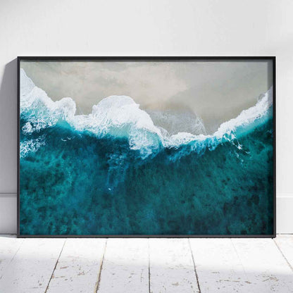 Sand Beach Meets the Sea Water - Rolled Poster Wall Art Print - House Prints