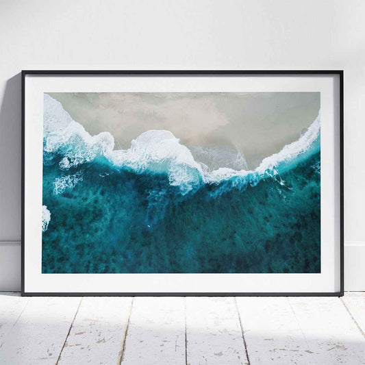 Sand Beach Meets the Sea Water - Rolled Poster Wall Art Print - House Prints