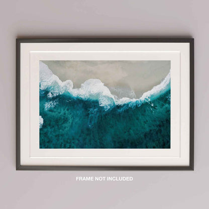 Sand Beach Meets the Sea Water - Rolled Poster Wall Art Print - House Prints