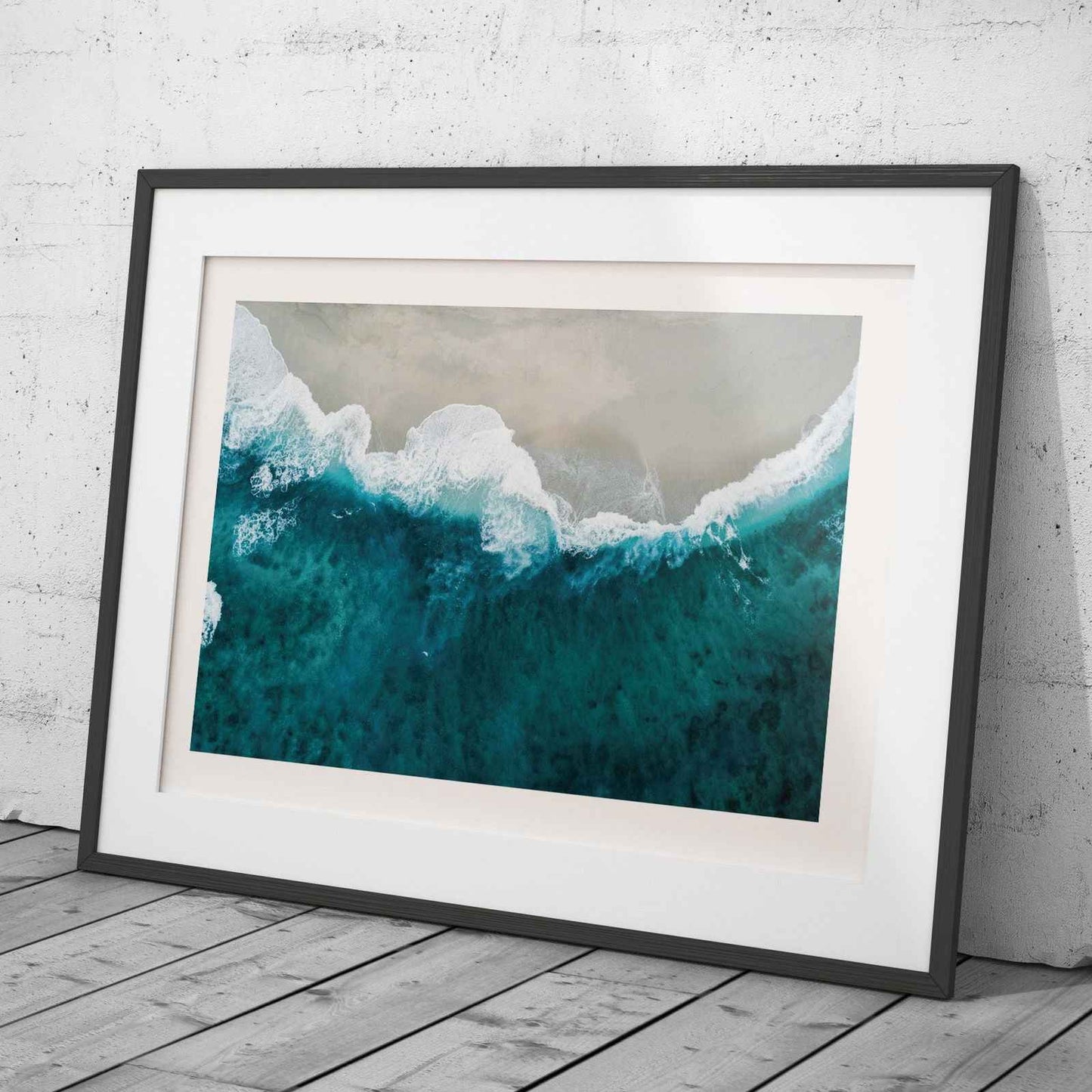 Sand Beach Meets the Sea Water - Rolled Poster Wall Art Print - House Prints