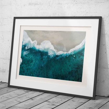 Sand Beach Meets the Sea Water - Rolled Poster Wall Art Print - House Prints