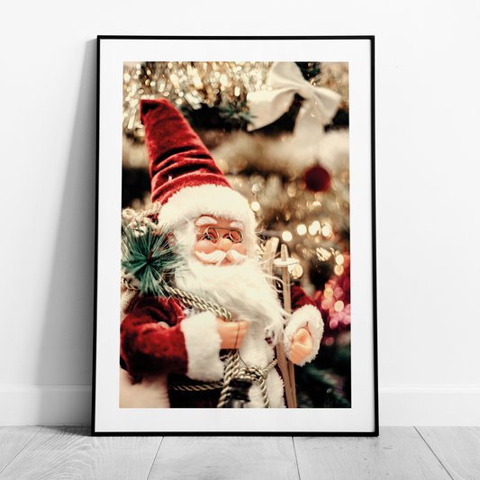 Santa Claus Festive Christmas Decorations - Rolled Poster Wall Art Print - House Prints