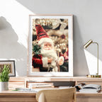 Santa Claus Festive Christmas Decorations - Rolled Poster Wall Art Print | House Prints