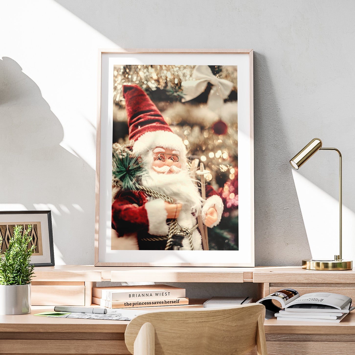 Santa Claus Festive Christmas Decorations - Rolled Poster Wall Art Print | House Prints