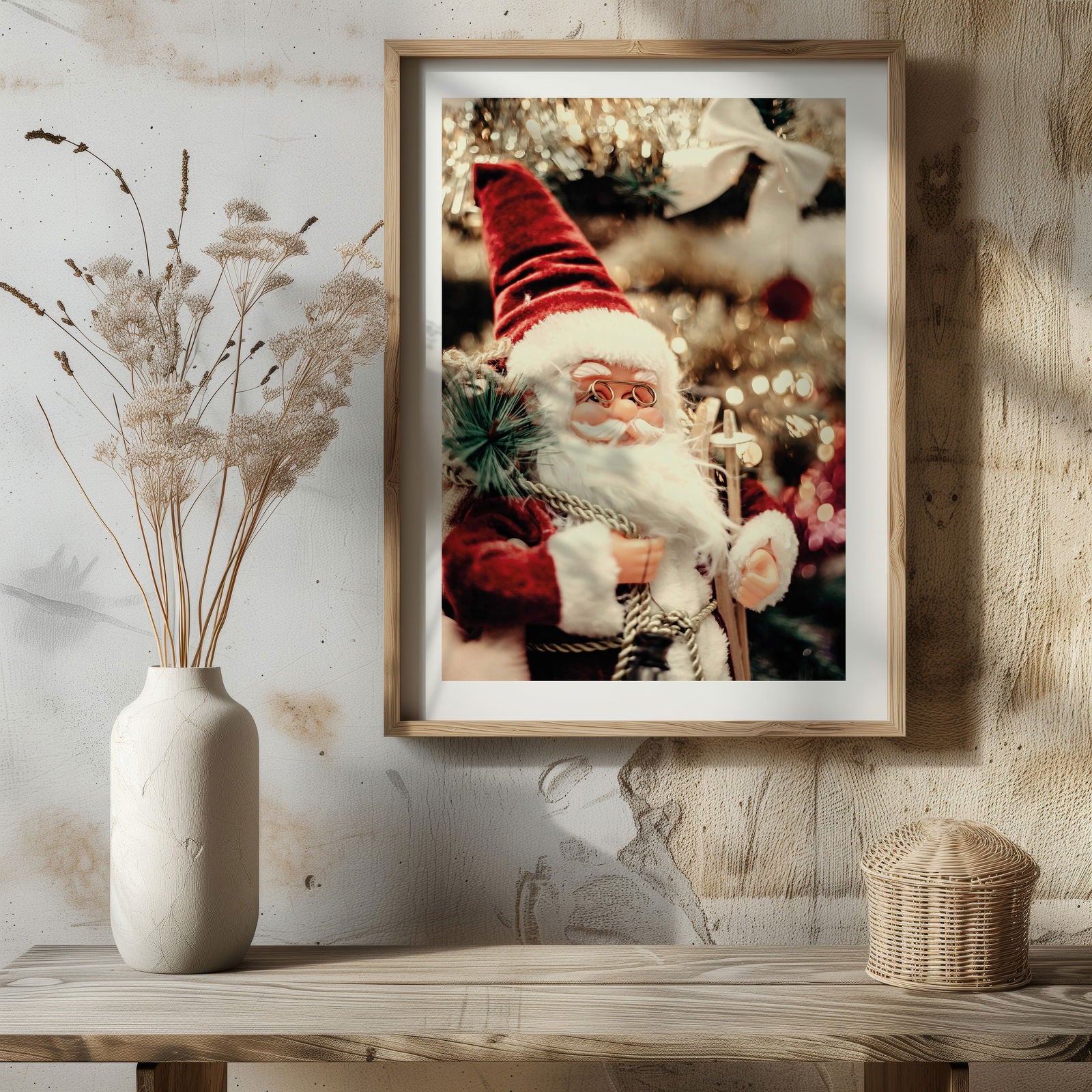 Santa Claus Festive Christmas Decorations - Rolled Poster Wall Art Print | House Prints
