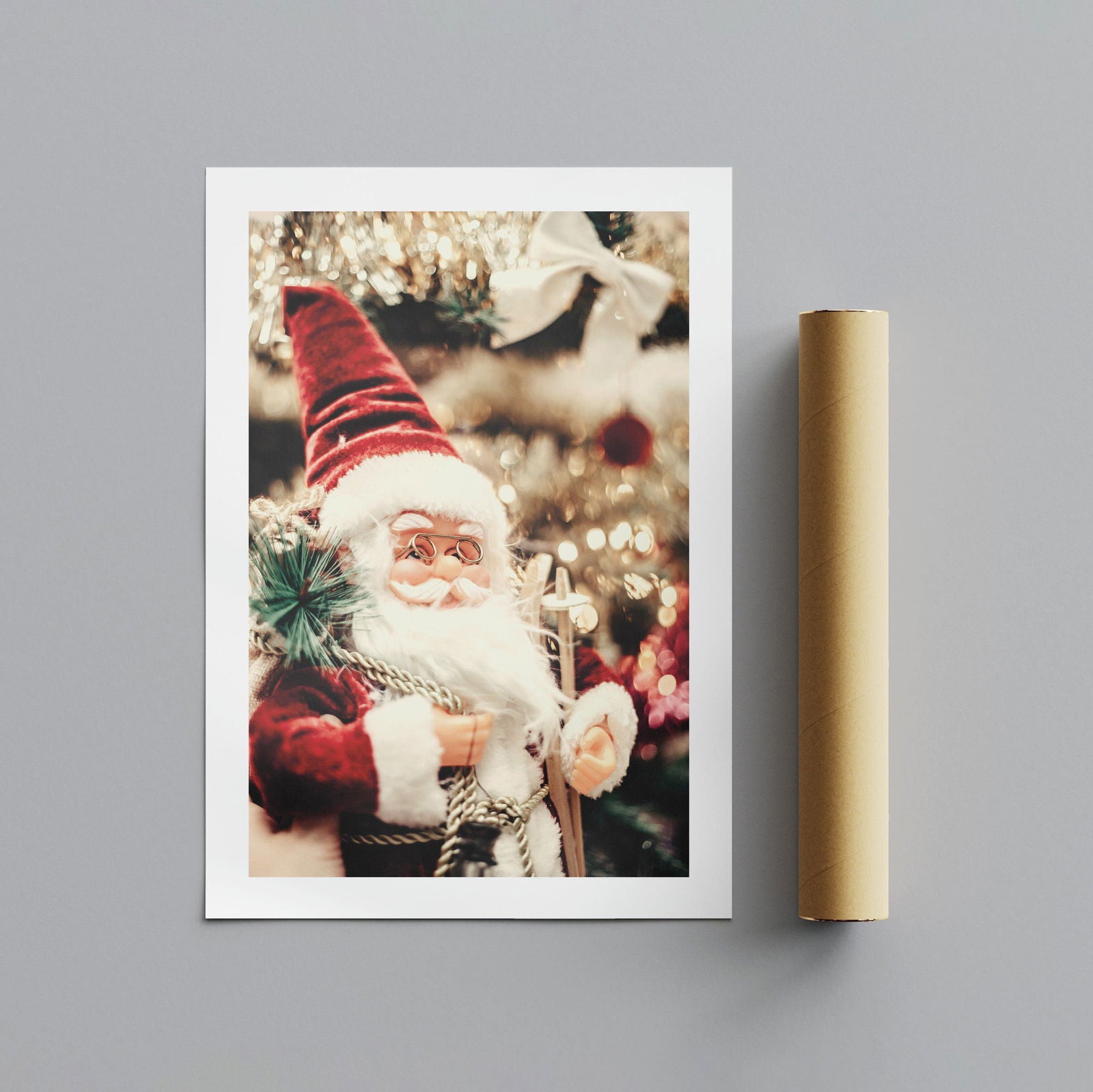 Santa Claus Festive Christmas Decorations - Rolled Poster Wall Art Print | House Prints