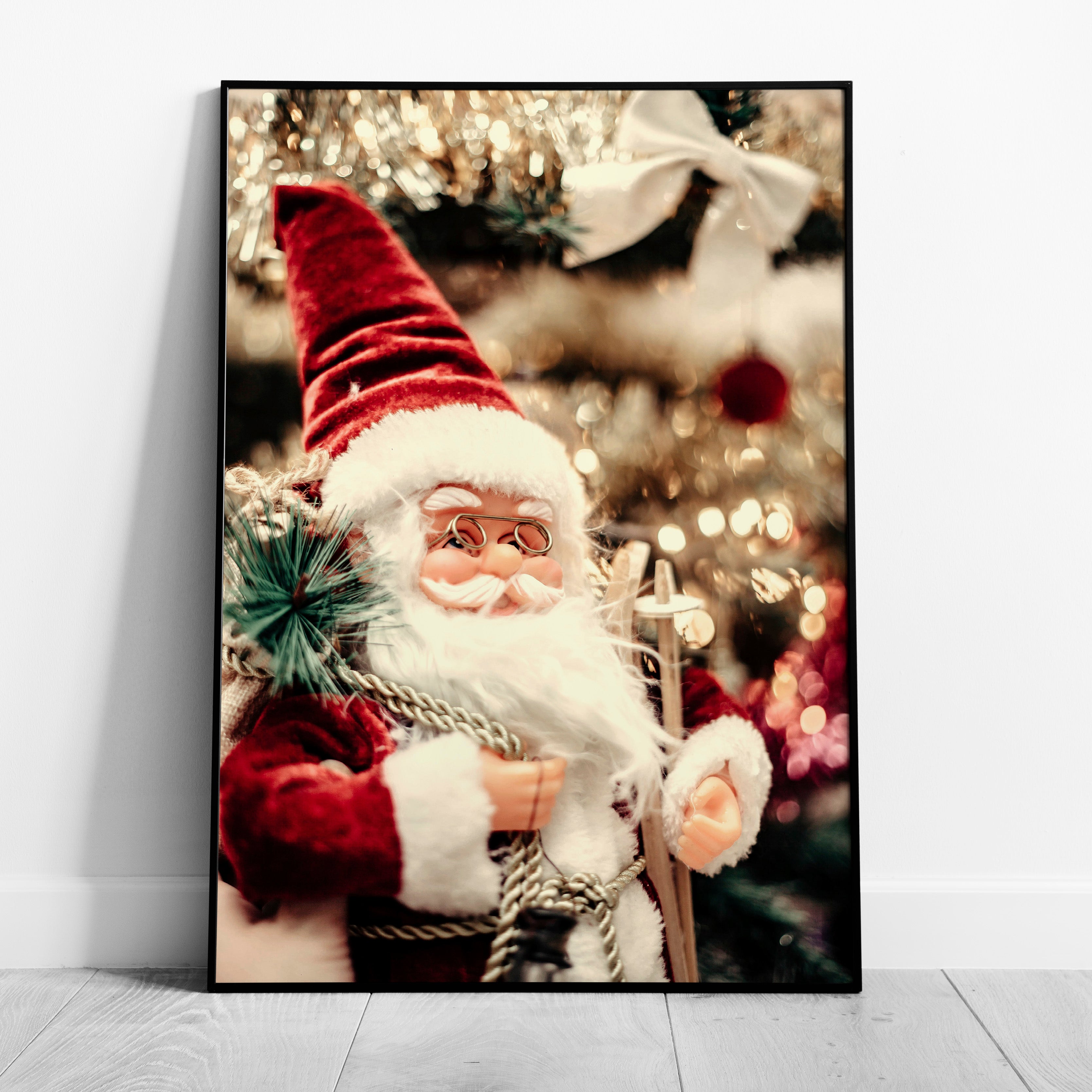 Santa Claus Festive Christmas Decorations - Rolled Poster Wall Art Print | House Prints