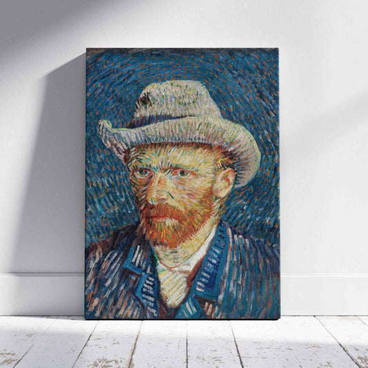 Self Portrait with Grey Felt Hat - Vincent van Gogh - Framed Canvas Wall Art Print - House Prints