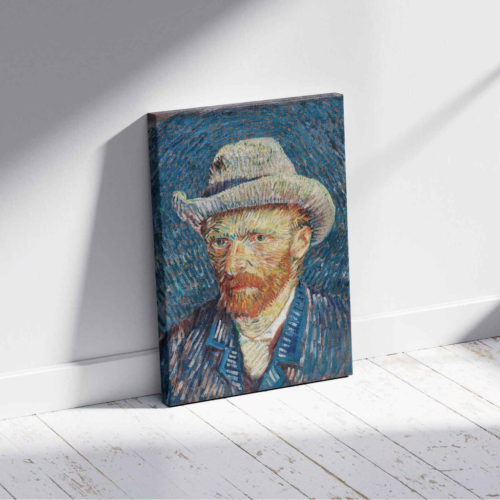 Self Portrait with Grey Felt Hat - Vincent van Gogh - Framed Canvas Wall Art Print | House Prints