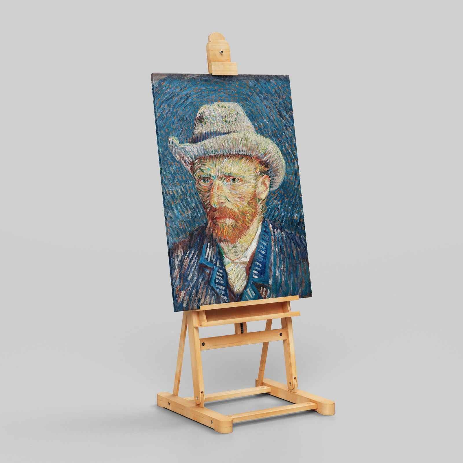Self Portrait with Grey Felt Hat - Vincent van Gogh - Framed Canvas Wall Art Print - House Prints