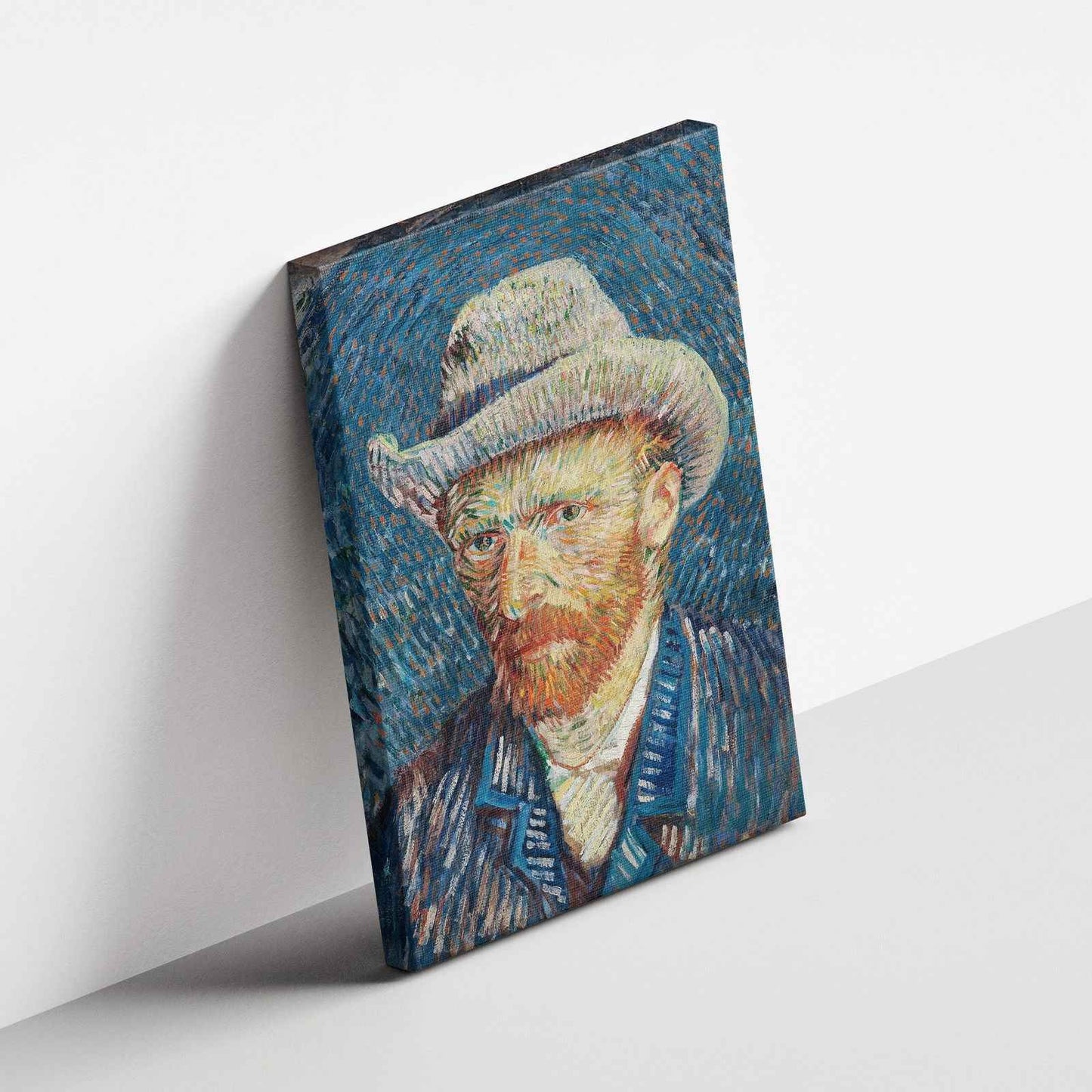Self Portrait with Grey Felt Hat - Vincent van Gogh - Framed Canvas Wall Art Print - House Prints