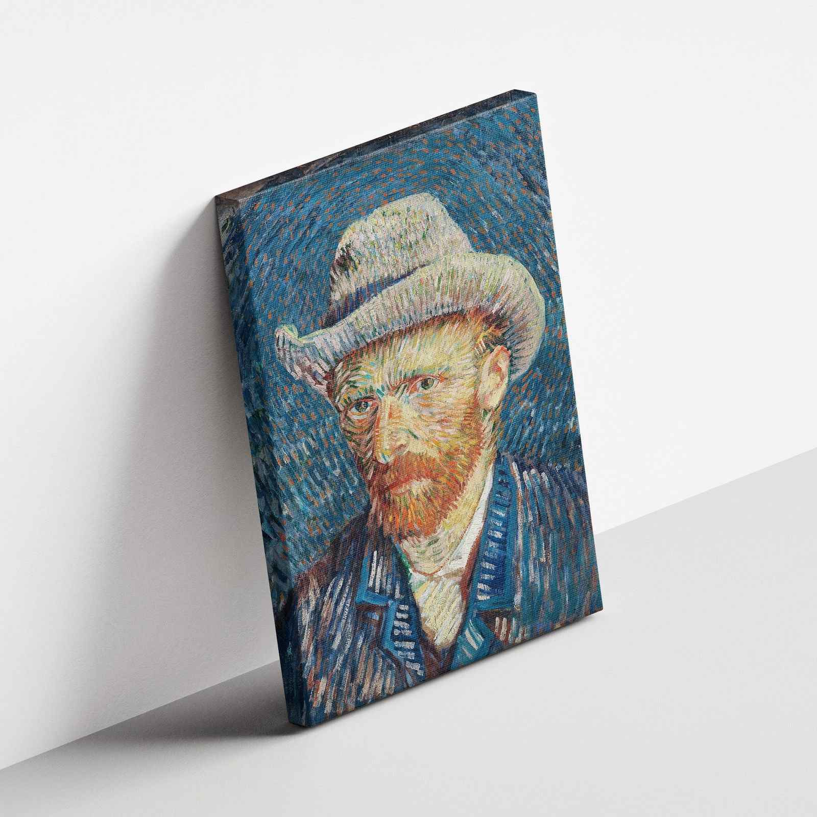Self Portrait with Grey Felt Hat - Vincent van Gogh - Framed Canvas Wall Art Print - House Prints