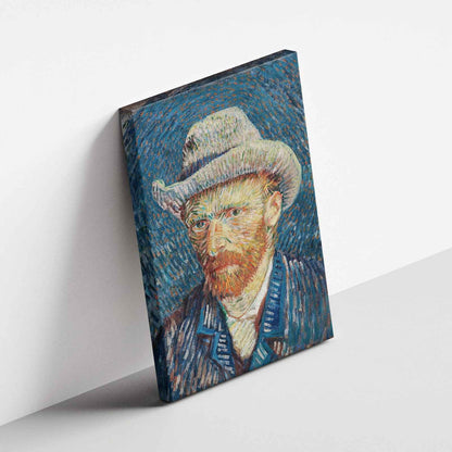 Self Portrait with Grey Felt Hat - Vincent van Gogh - Framed Canvas Wall Art Print - House Prints