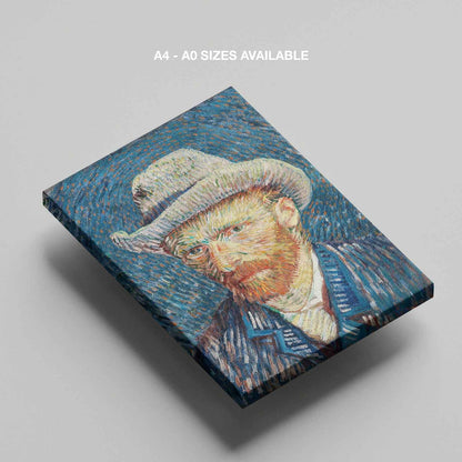 Self Portrait with Grey Felt Hat - Vincent van Gogh - Framed Canvas Wall Art Print - House Prints