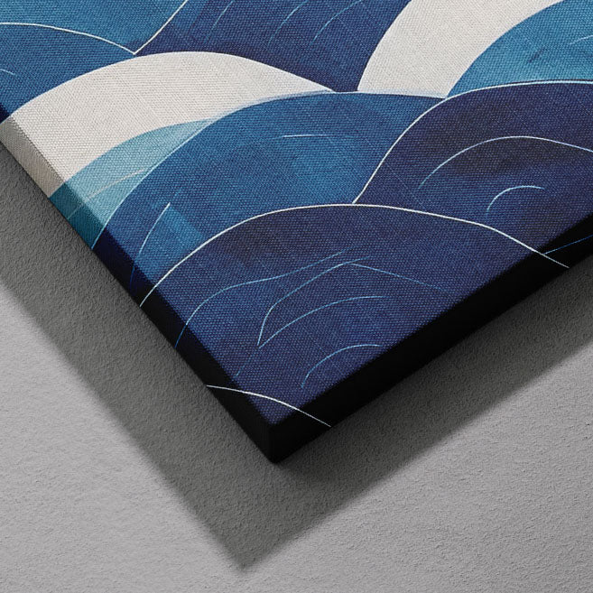 Serene Blue Ocean Wave Patterns - Framed Canvas Wall Art Print | House Prints