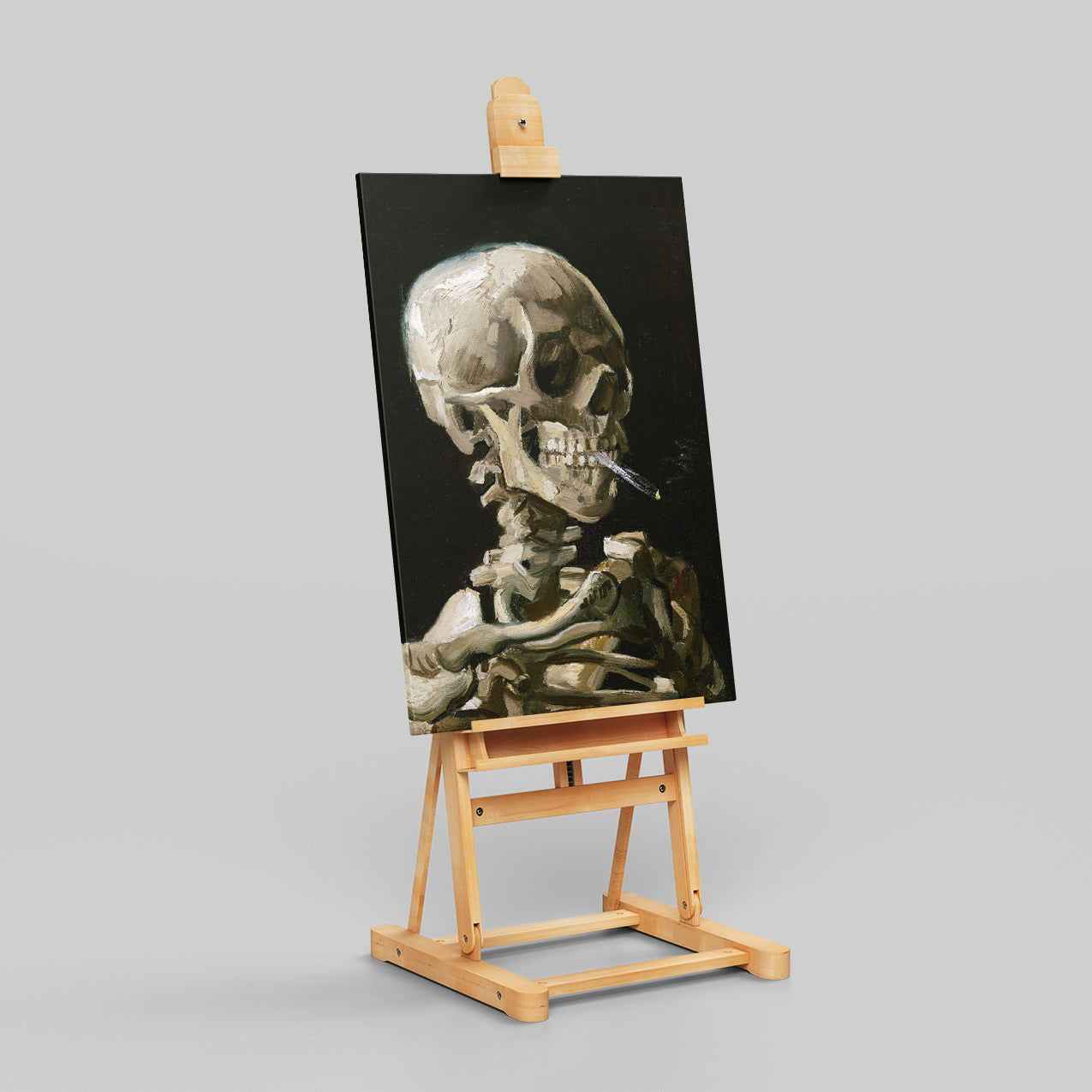 Skeleton with a Burning Cigarette - Vincent van Gogh - Framed Canvas Wall Art Print - House Prints