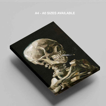Skeleton with a Burning Cigarette - Vincent van Gogh - Framed Canvas Wall Art Print - House Prints
