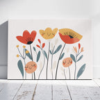 Smiling Floral Wildflower Blooms - Framed Canvas Wall Art Print | House Prints