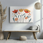 Smiling Floral Wildflower Blooms - Framed Canvas Wall Art Print | House Prints