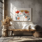 Smiling Floral Wildflower Blooms - Framed Canvas Wall Art Print | House Prints