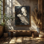 Snowy Owl from Birds of America - John James Audubon - Framed Canvas Wall Art Print | House Prints