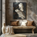 Snowy Owl from Birds of America - John James Audubon - Framed Canvas Wall Art Print | House Prints