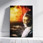 Spaceman Burning in the Sun - Framed Canvas Wall Art Print | House Prints