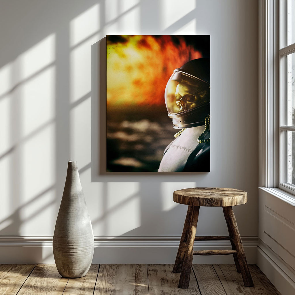 Spaceman Burning in the Sun - Framed Canvas Wall Art Print | House Prints