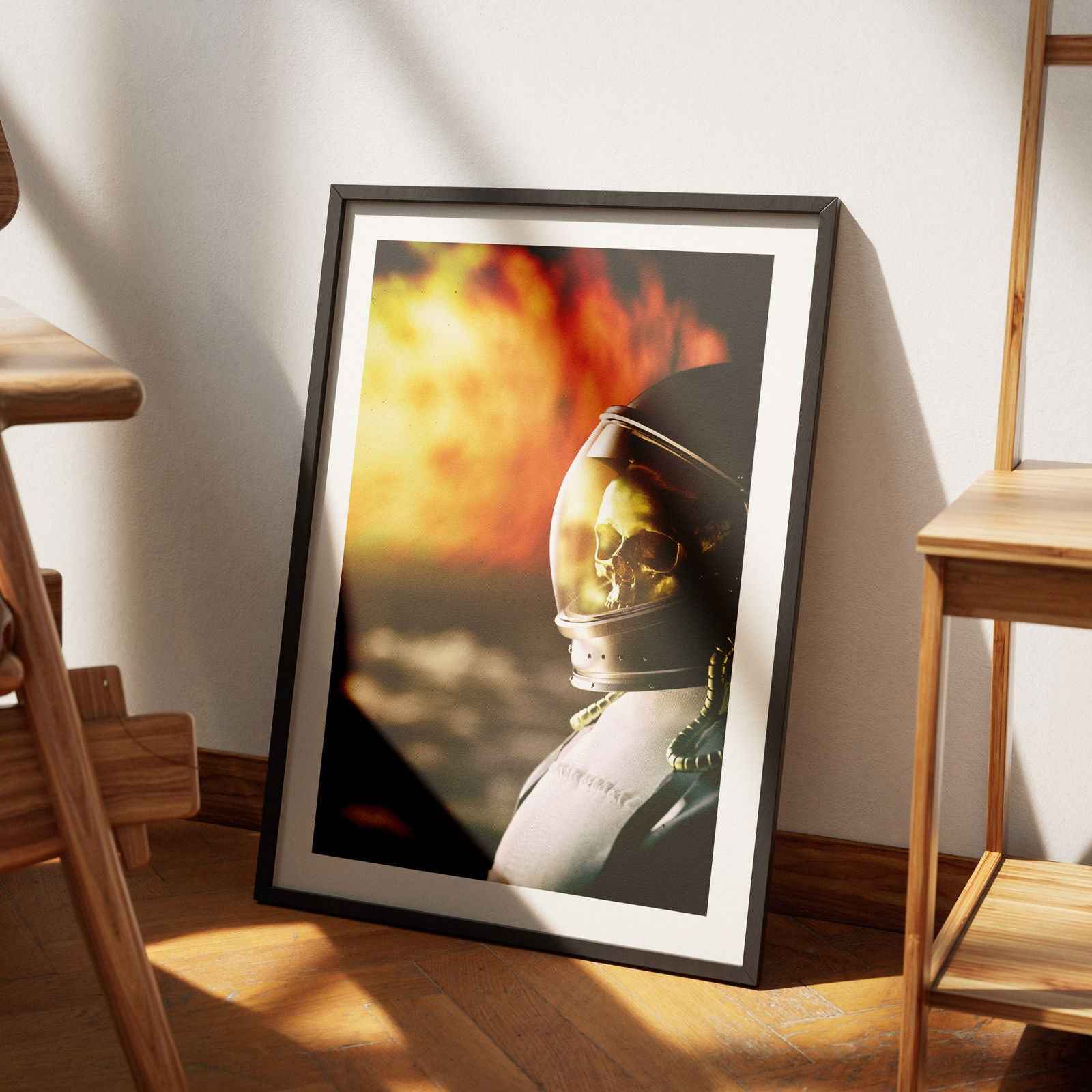 Spaceman Burning in the Sun - Rolled Poster Wall Art Print | House Prints