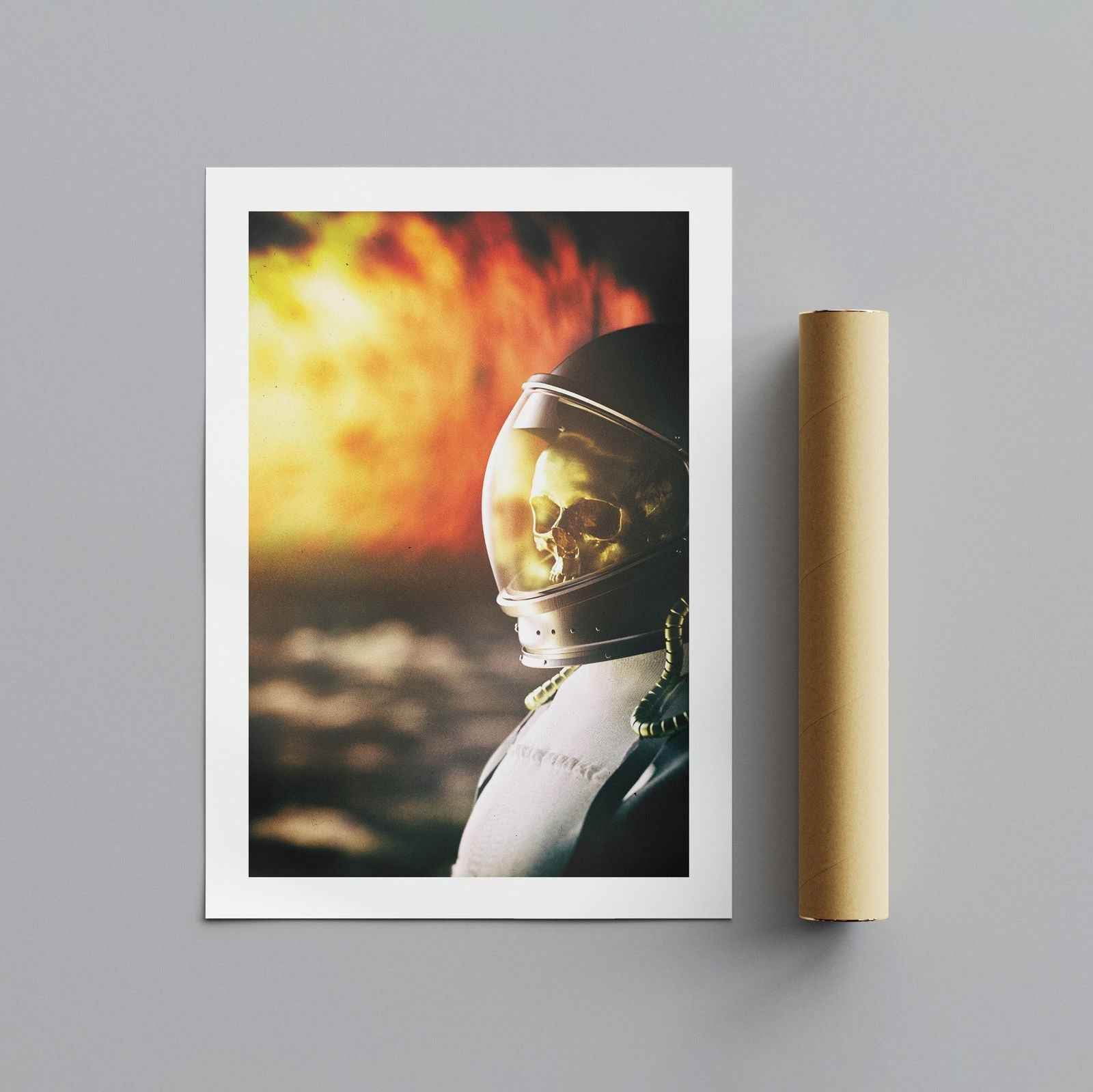 Spaceman Burning in the Sun - Rolled Poster Wall Art Print | House Prints