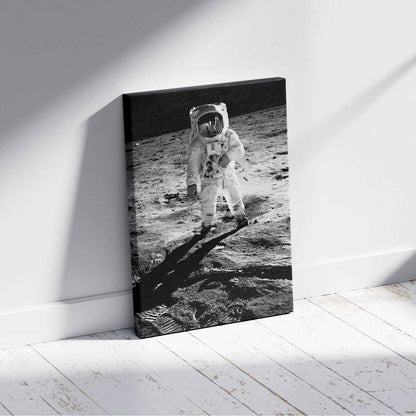 Spaceman on the Moon - Framed Canvas Wall Art Print - House Prints