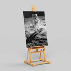 Spaceman on the Moon - Framed Canvas Wall Art Print | House Prints