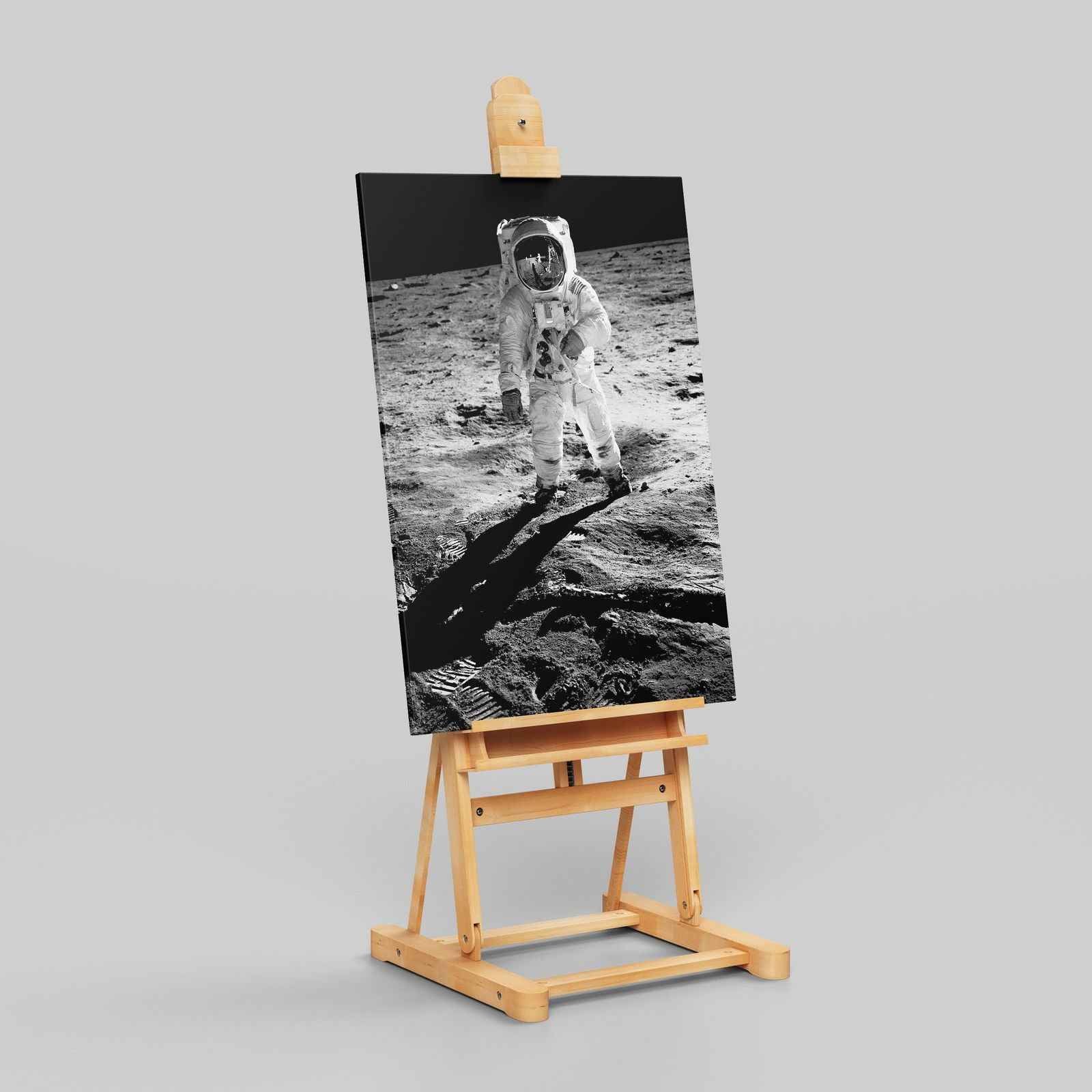 Spaceman on the Moon - Framed Canvas Wall Art Print - House Prints