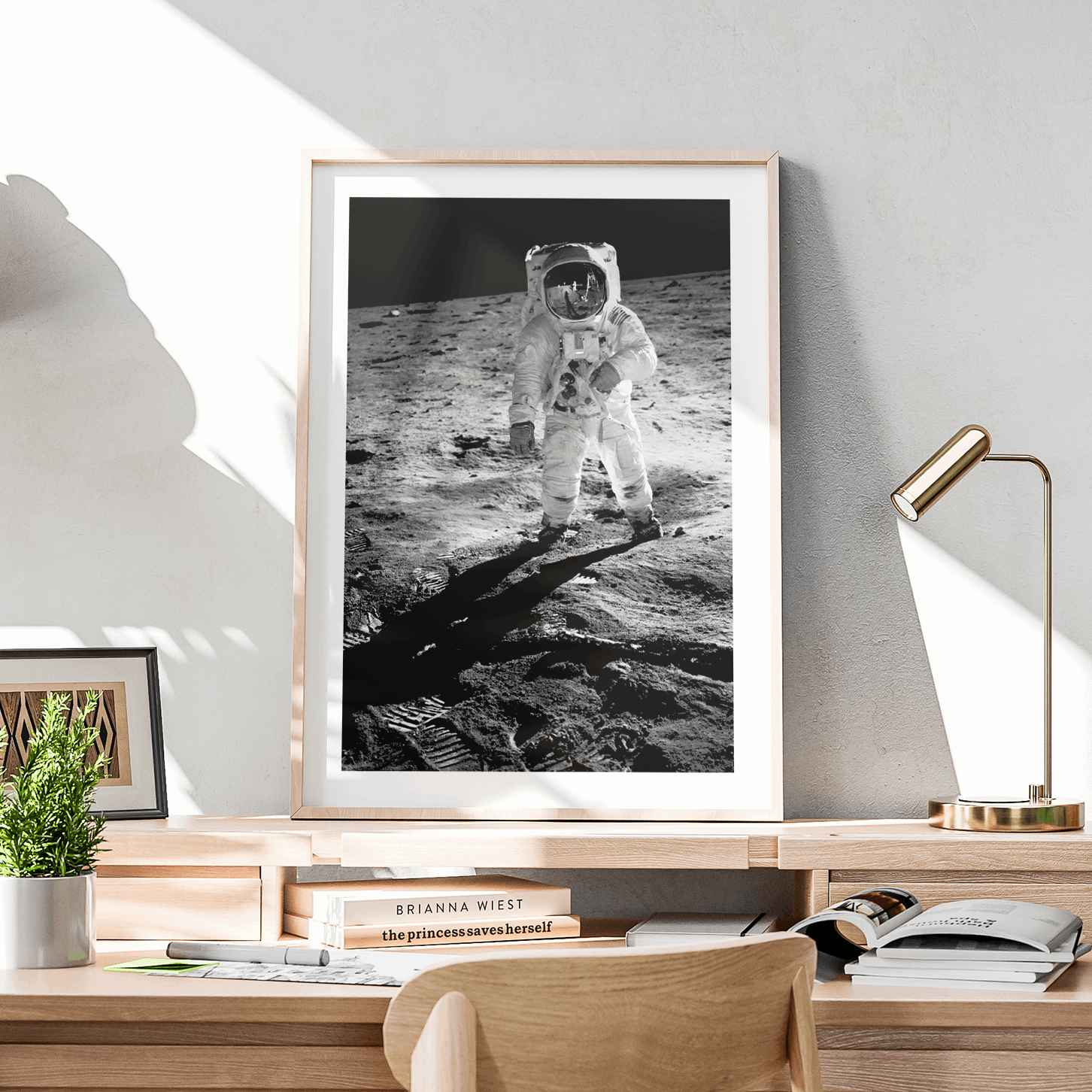 Spaceman on the Moon - Rolled Poster Wall Art Print - House Prints