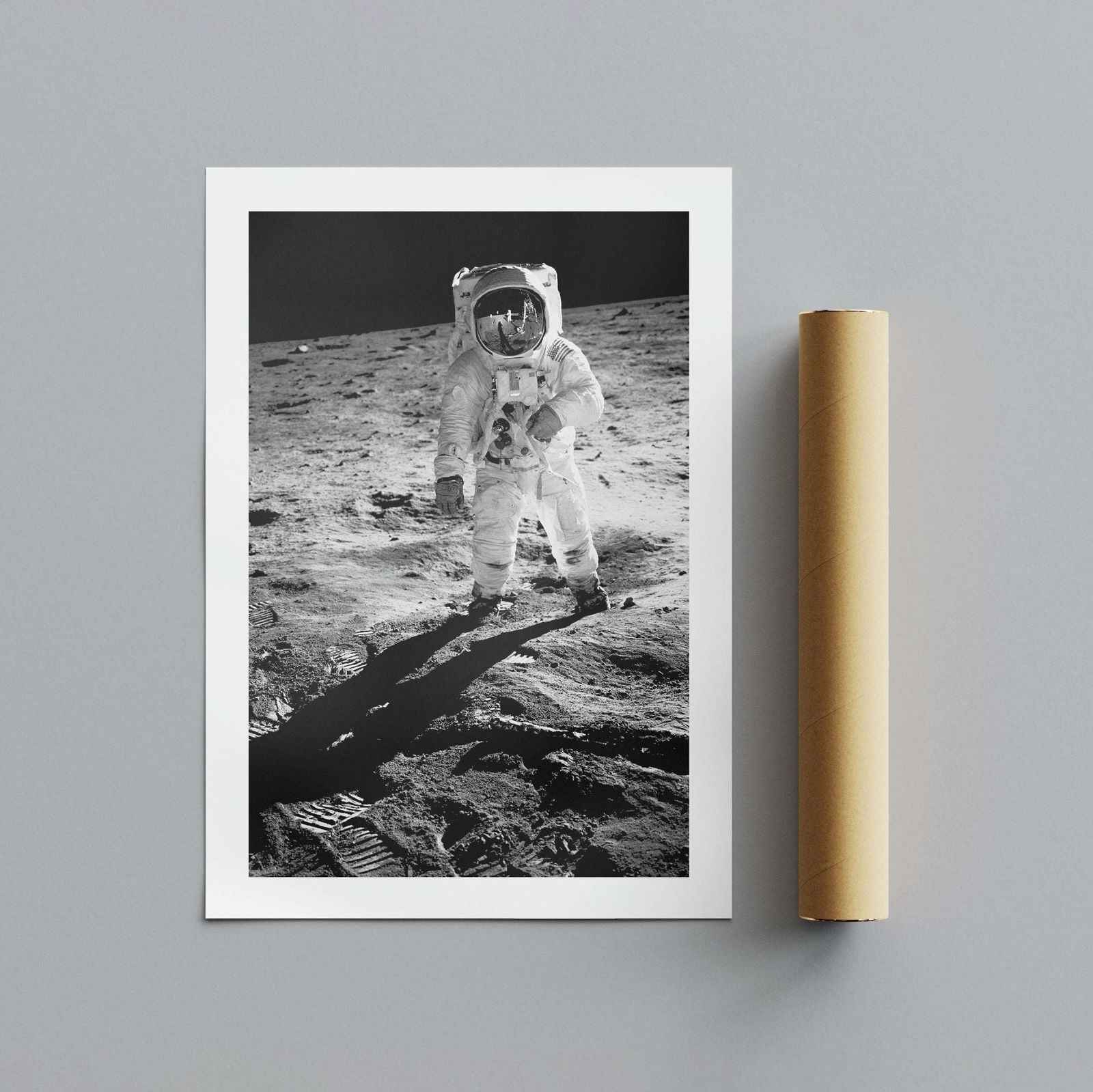 Spaceman on the Moon - Rolled Poster Wall Art Print - House Prints