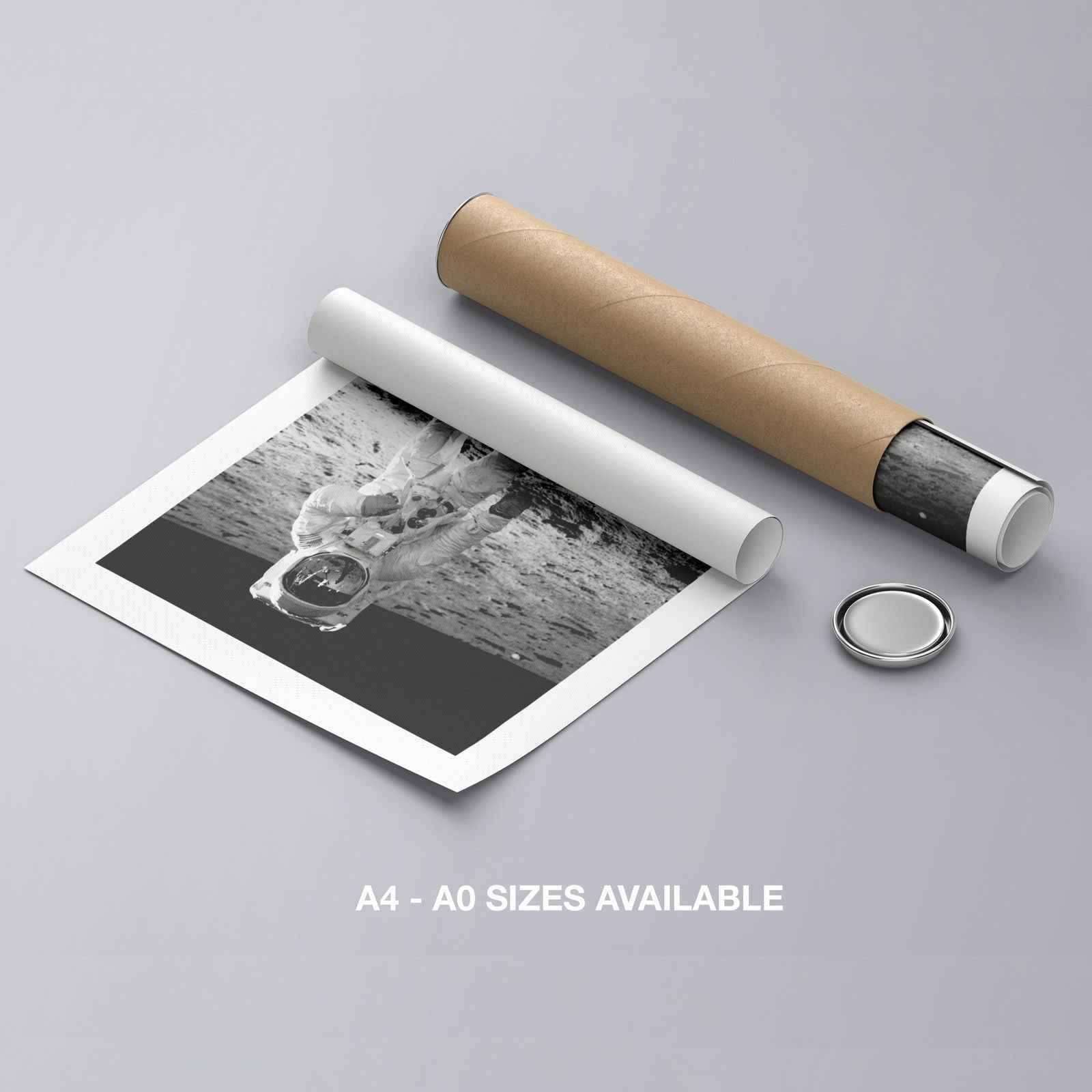 Spaceman on the Moon - Rolled Poster Wall Art Print - House Prints